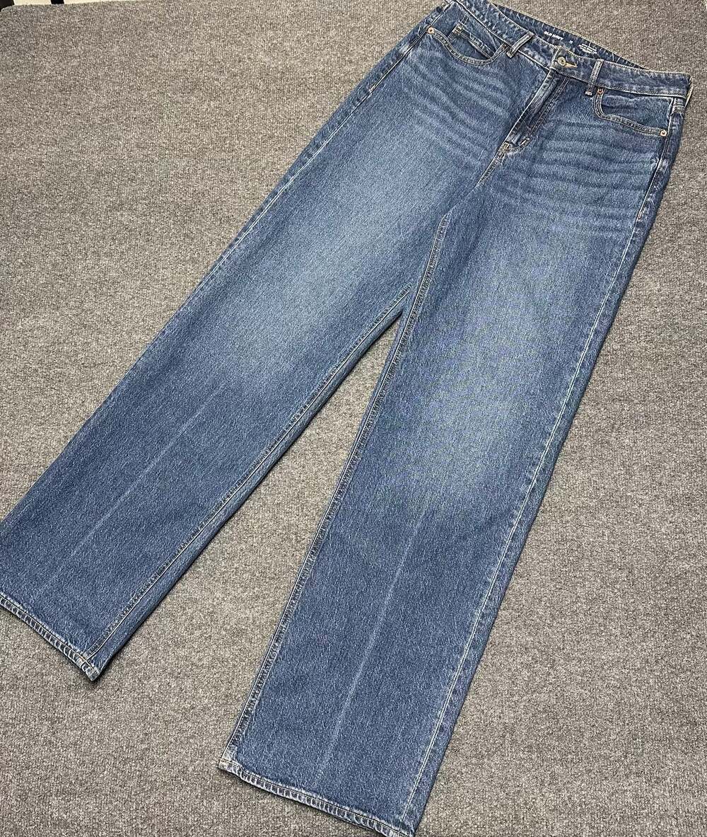 Old Navy Women’s Ski-High Wide Leg Jeans Extra High Rise Baggy Denim 10 Tall